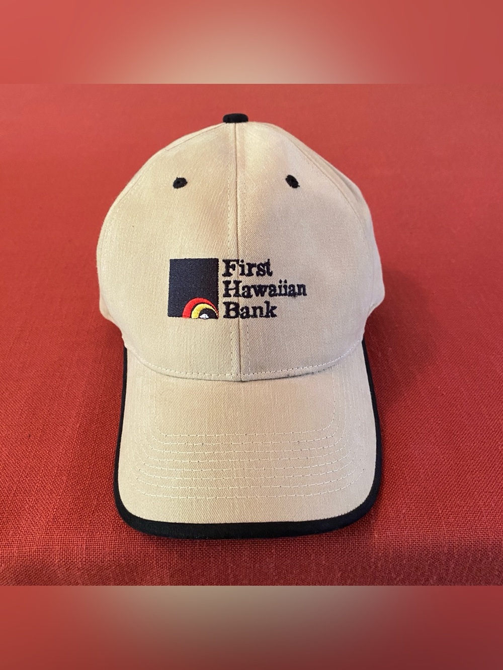 First Hawaiian Bank Power Of Yes Baseball Cap Hat Tan Black One Size EUC